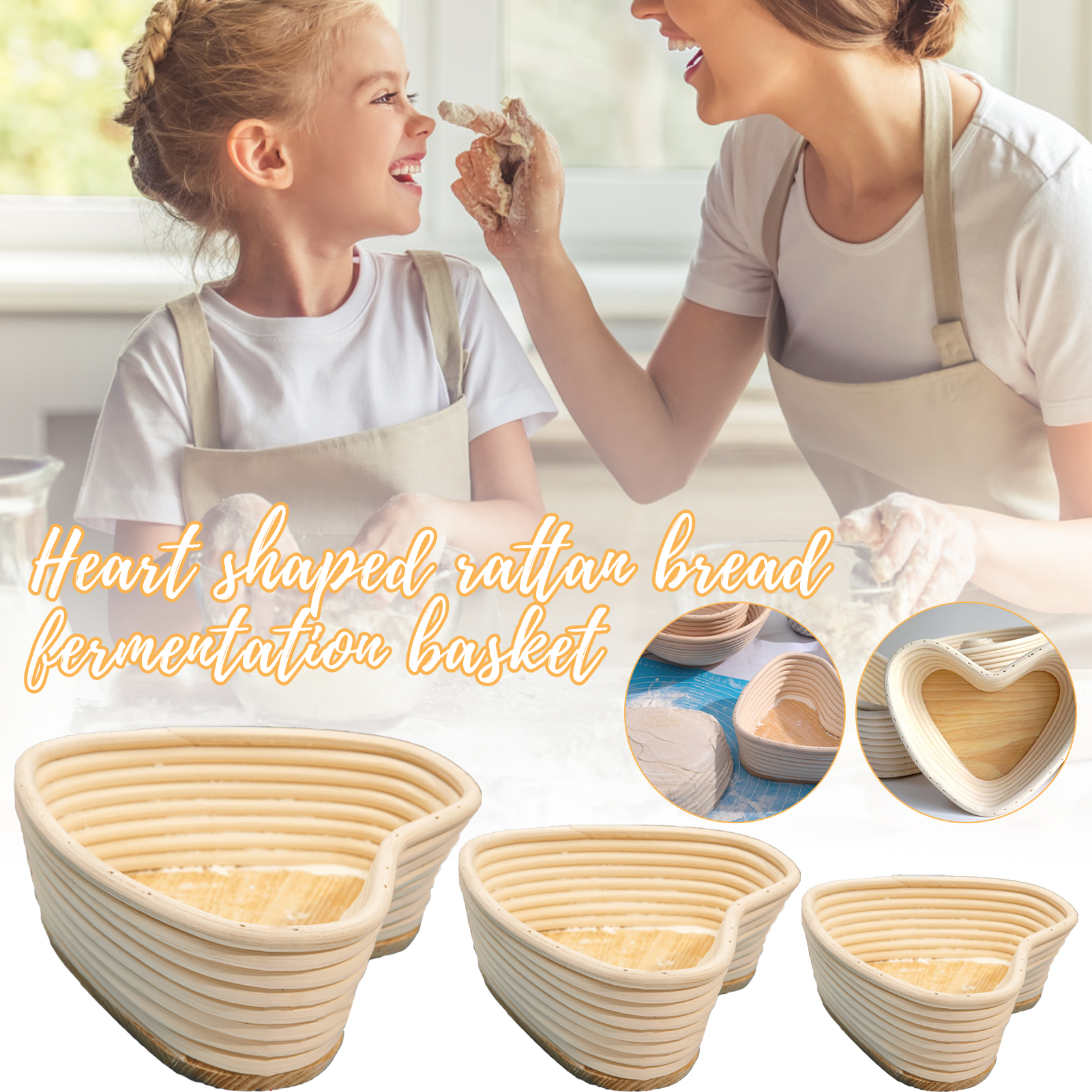 Proofing Basket Banneton - Heart Shape Bread Fermentation Basket Hand