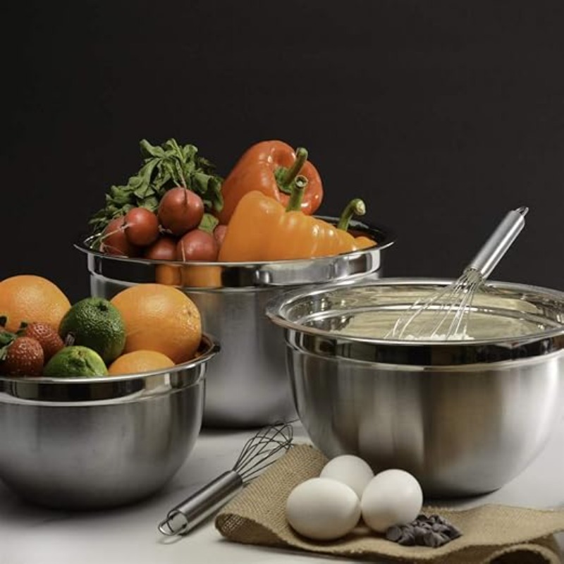 Kitchen Baking Drawing - Stainless steel salad bowl anti-scald food