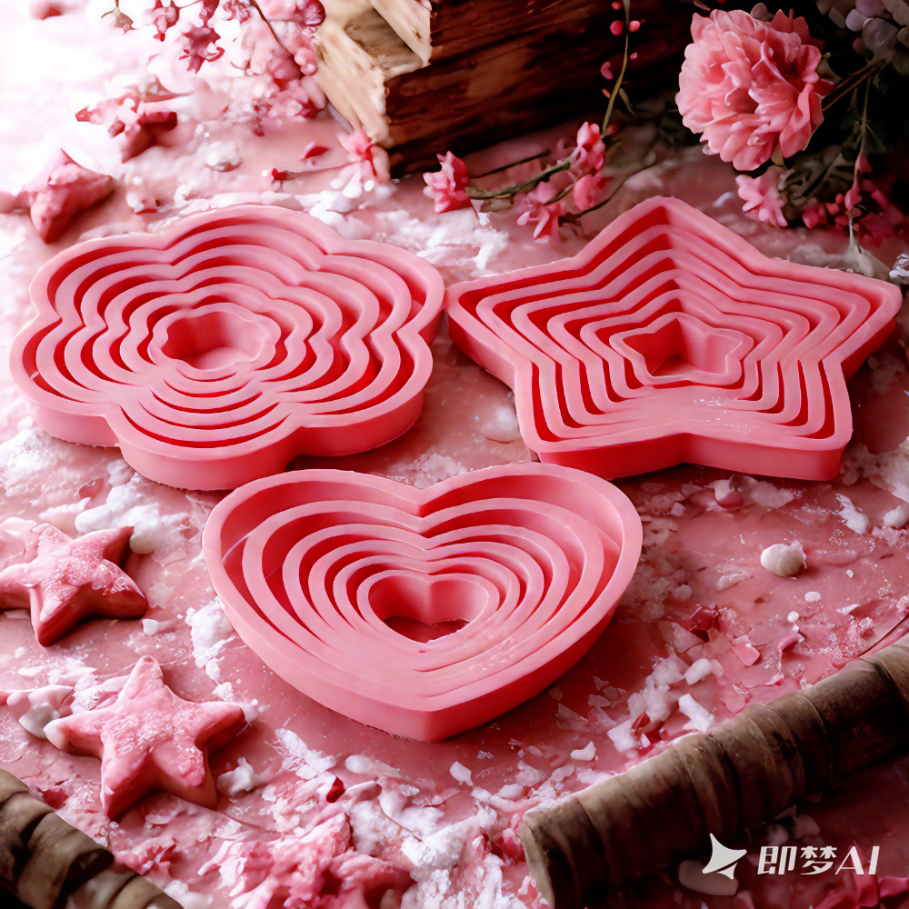 1set/3sets Pink Heart Star Flo - Cookie Cutter Set recensie en prijs