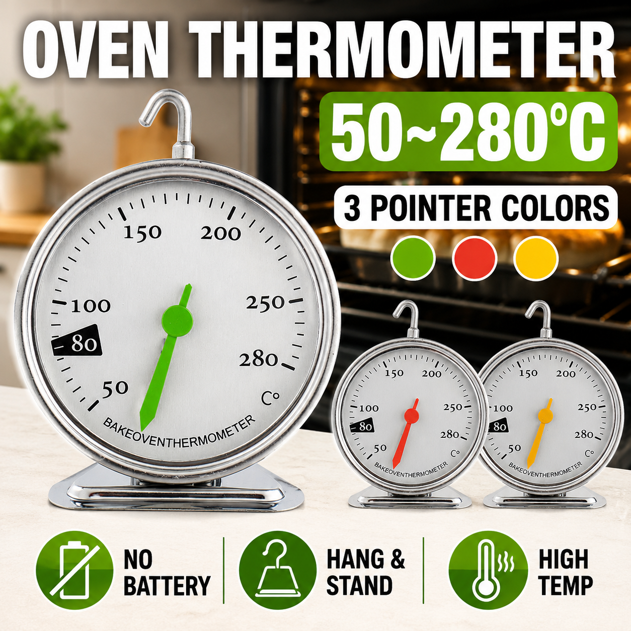 Analog Oven Thermometer 50-280 - Oven Thermometer Analog recensie en prijs