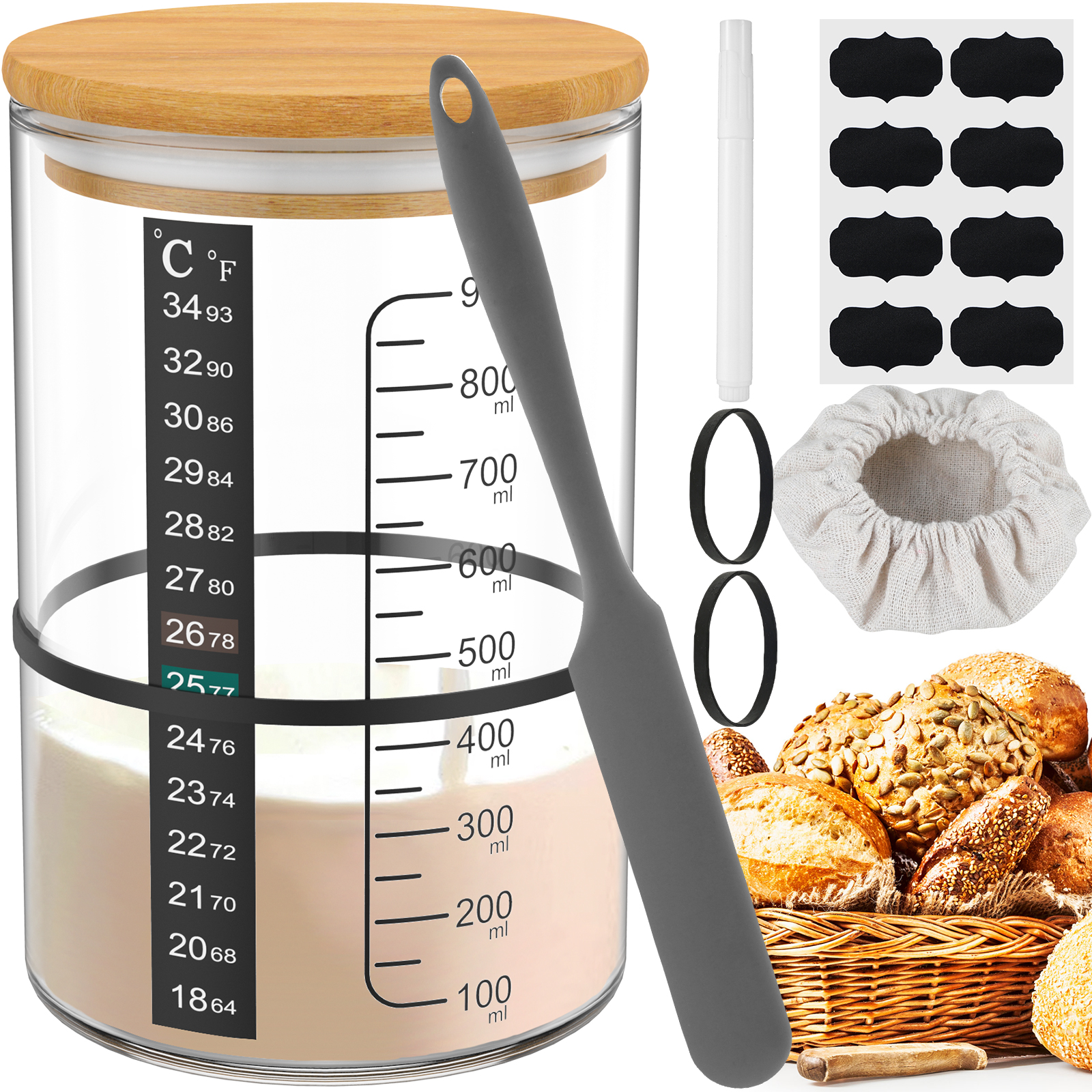 Sourdough Starter Jar Kit Sour - Kitchen Baking Soda recensie en prijs