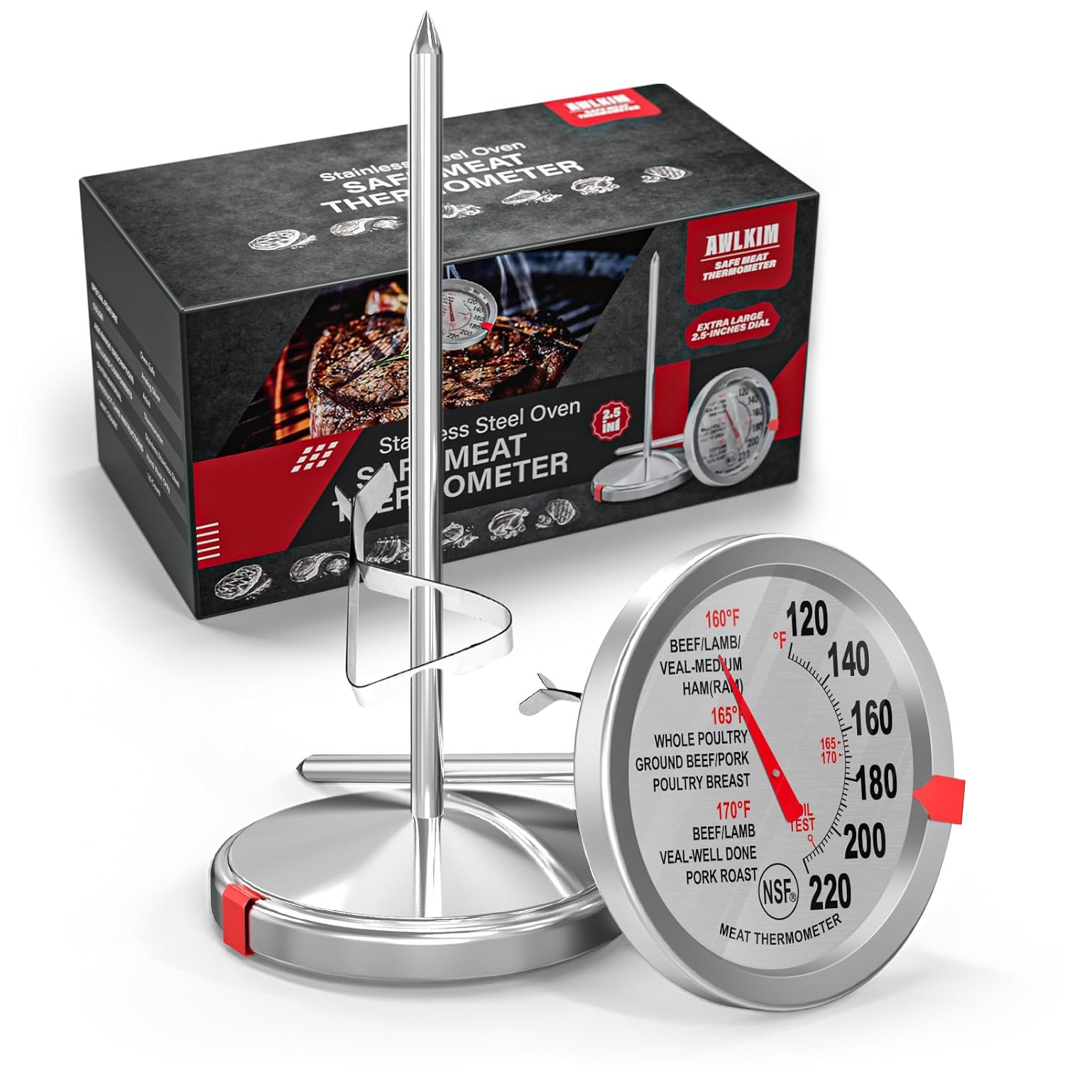 2-Pack Analog Meat Thermometer - Oven Thermometer Analog recensie en prijs