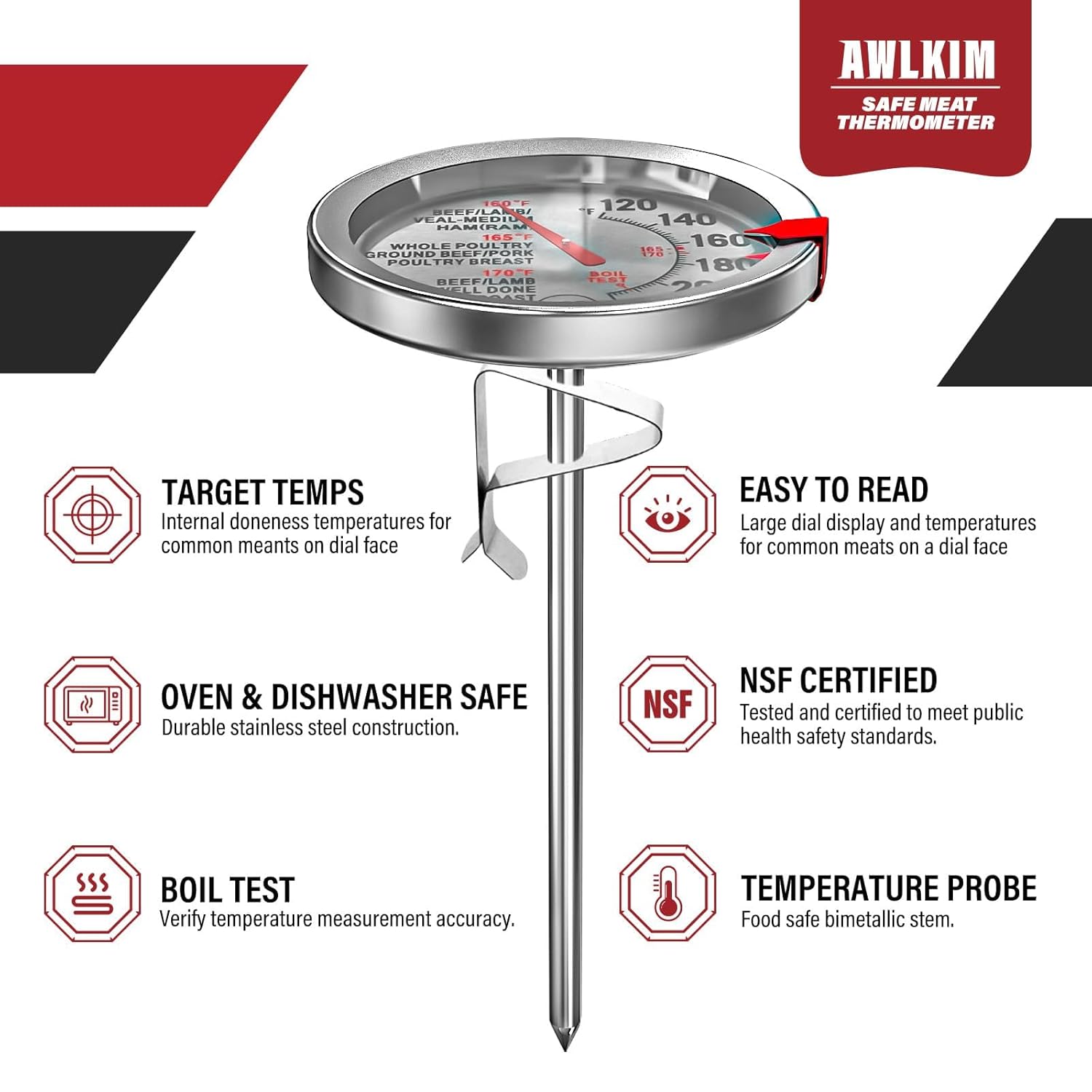 2-Pack Analog Meat Thermometer - Oven Thermometer Analog recensie en prijs
