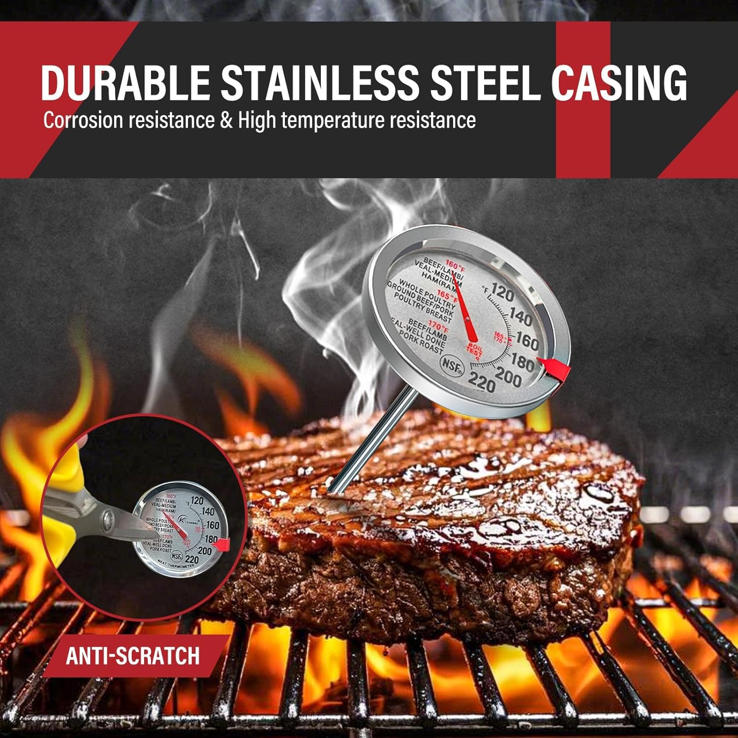 2-Pack Analog Meat Thermometer - Oven Thermometer Analog recensie en prijs