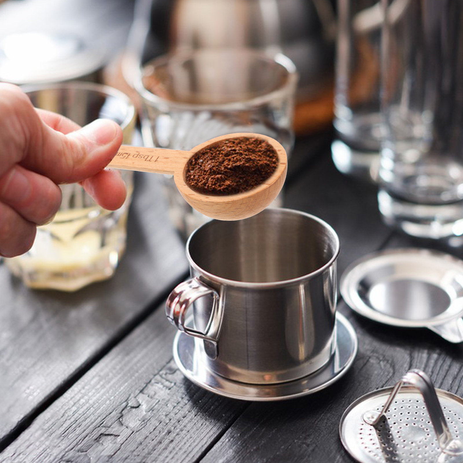 4Pcs Coffee Scoops Wooden Meas - Kitchen Baking Soda recensie en prijs
