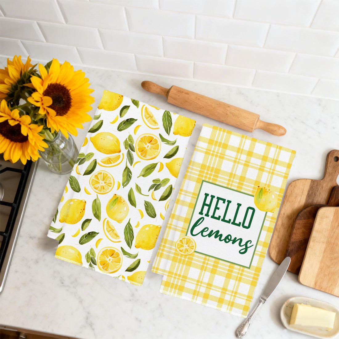 2Pcs, Yellow and White Checker - Kitchen Baking Necessities recensie en prijs