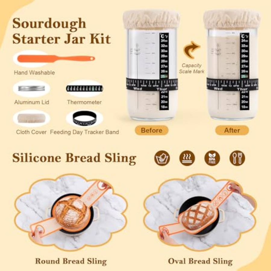 Sourdough Starter Kit with Ban - Proofing Basket Banneton recensie en prijs