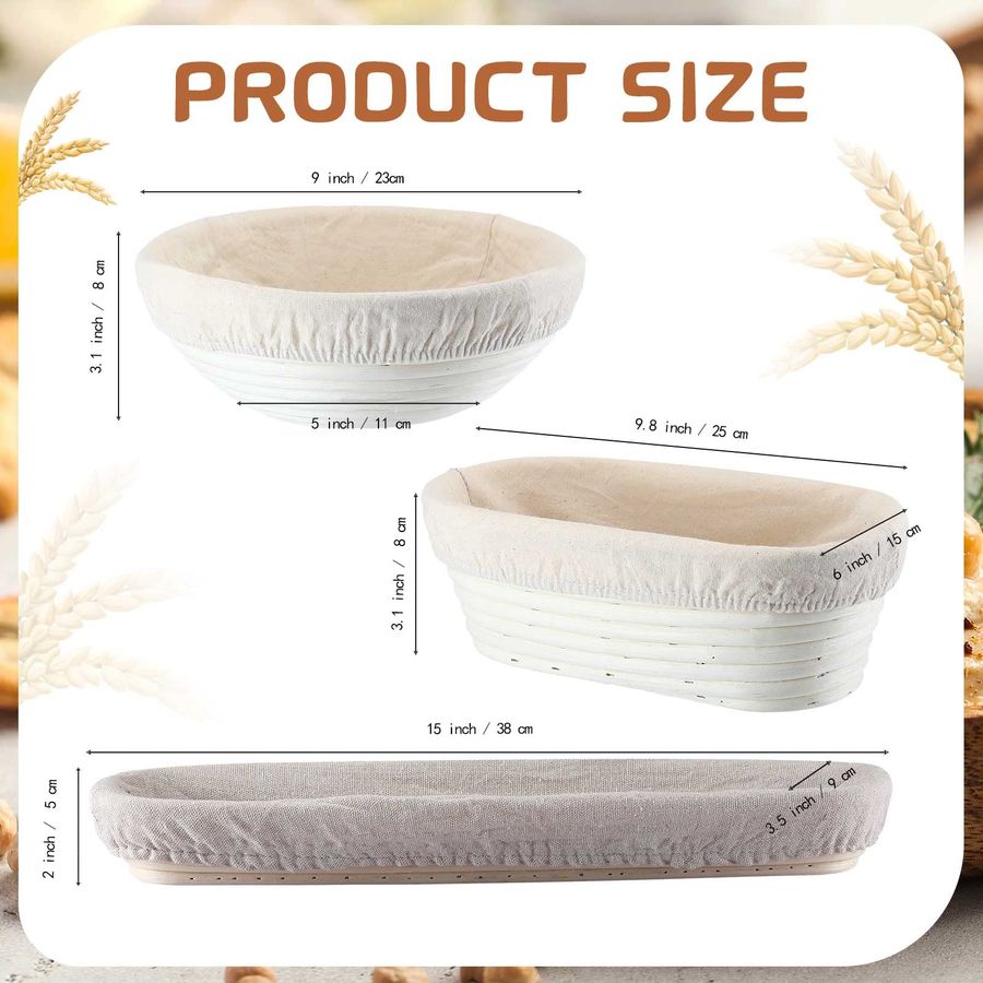 3 Packs Bread Banneton Proofin - Proofing Basket Banneton recensie en prijs
