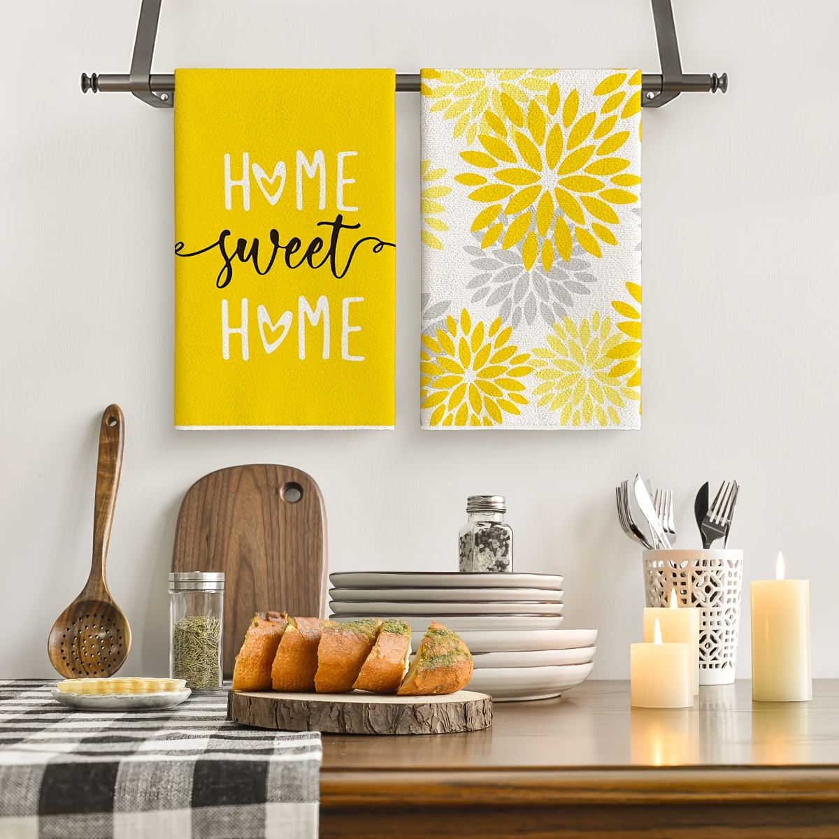 4Pcs, Yellow Striped Kitchen T - Kitchen Baking Necessities recensie en prijs