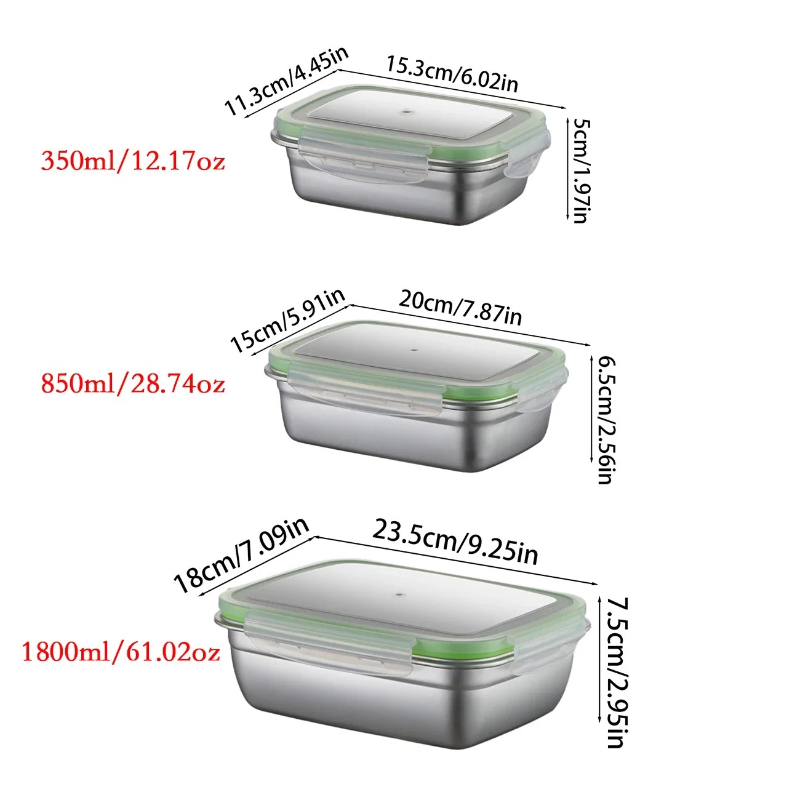 304 Stainless Steel Lunch Box  - Kitchen Baking Tins recensie en prijs