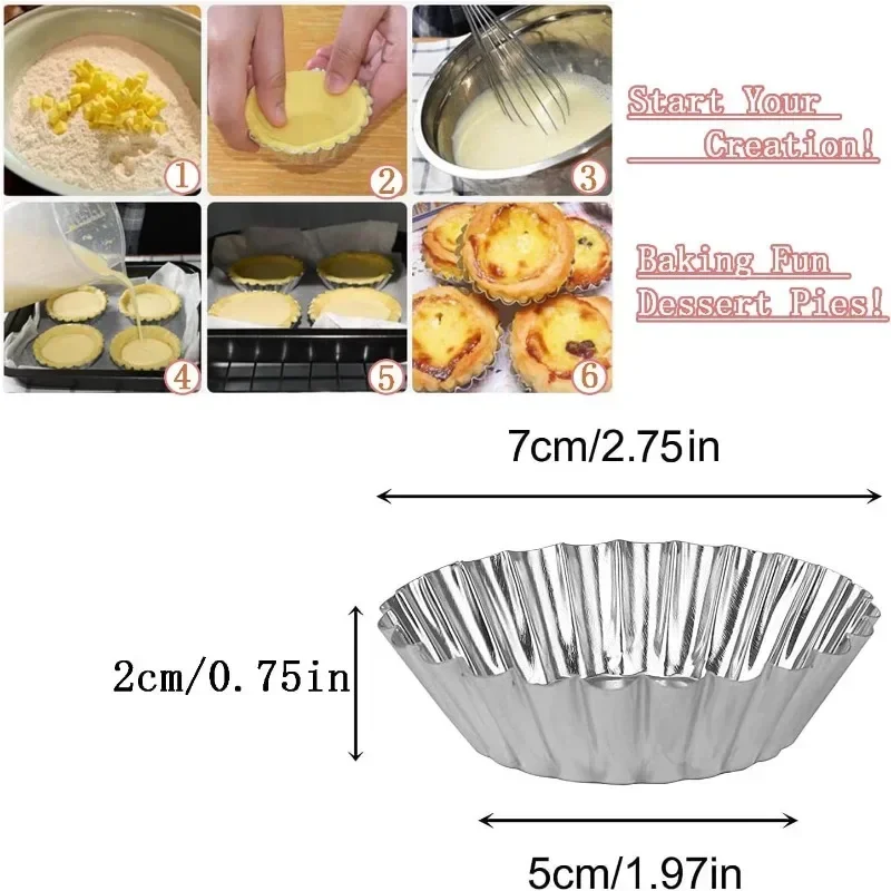 Aluminum 7cm Egg Tart Molds St - Kitchen Baking Tins recensie en prijs