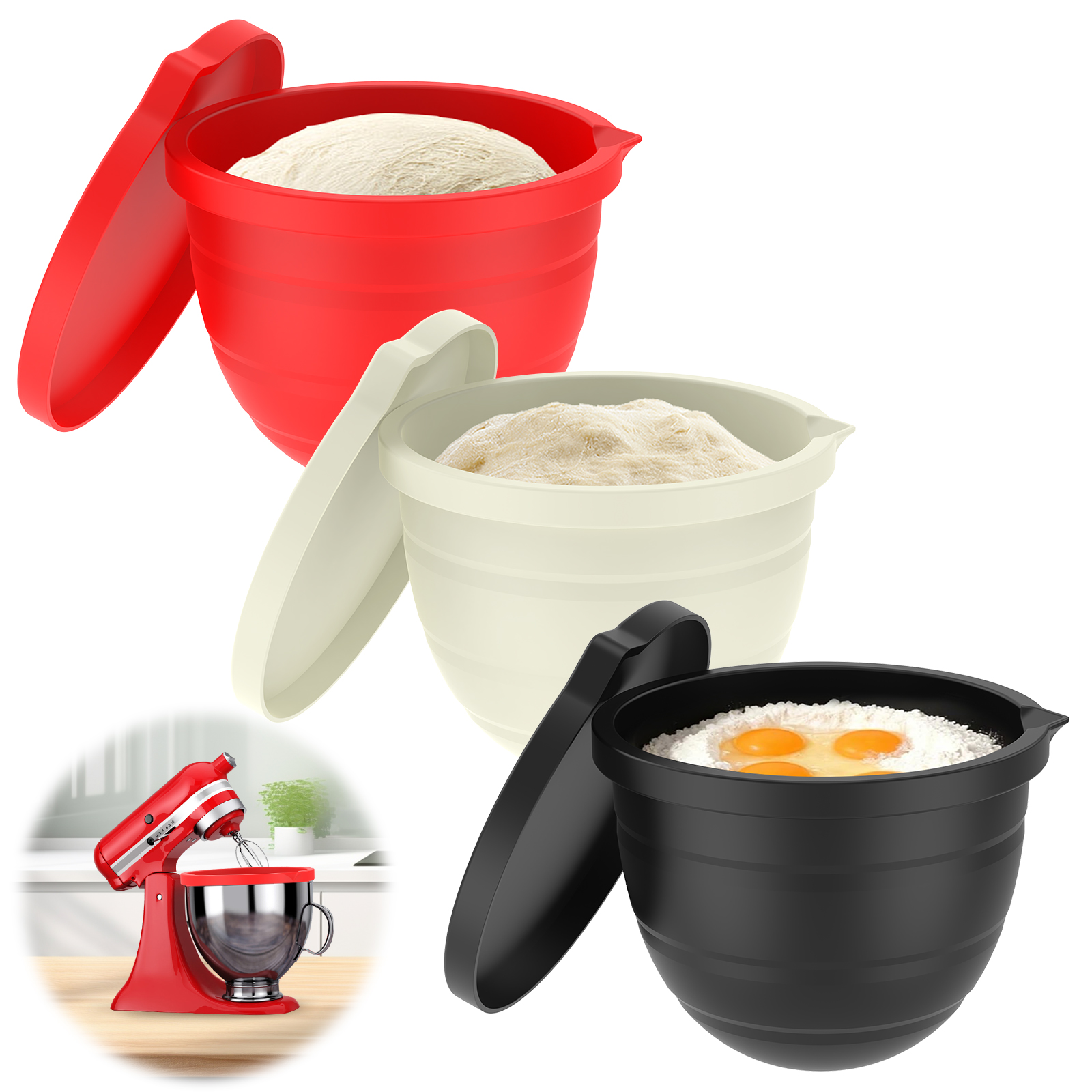 Silicone Bowl With Lids Includ - Kitchen Aid Baking Mixer recensie en prijs