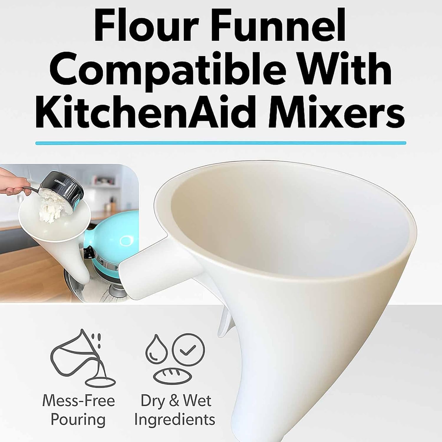 Flour Funnel for Kitchen Aid M - Kitchen Aid Baking Mixer recensie en prijs